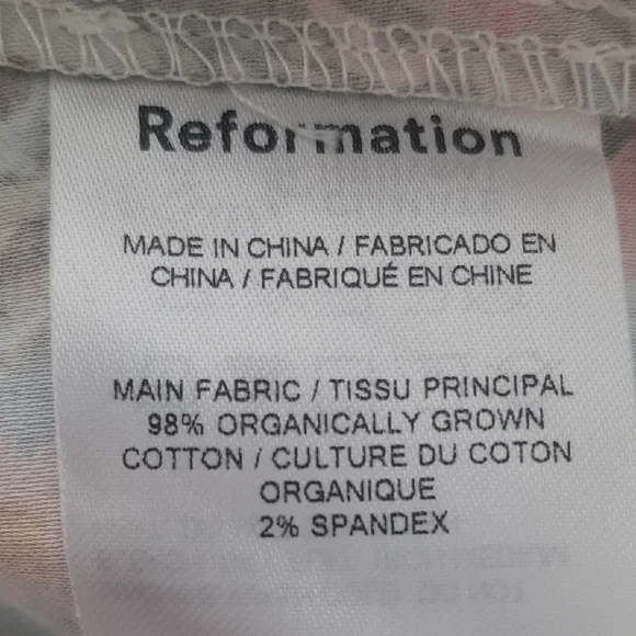 NWT💐REFORMATION💐CUTE Multicolor COTTON Floral Off-Shoulder Mini Dress Sz M - Picture 12 of 13